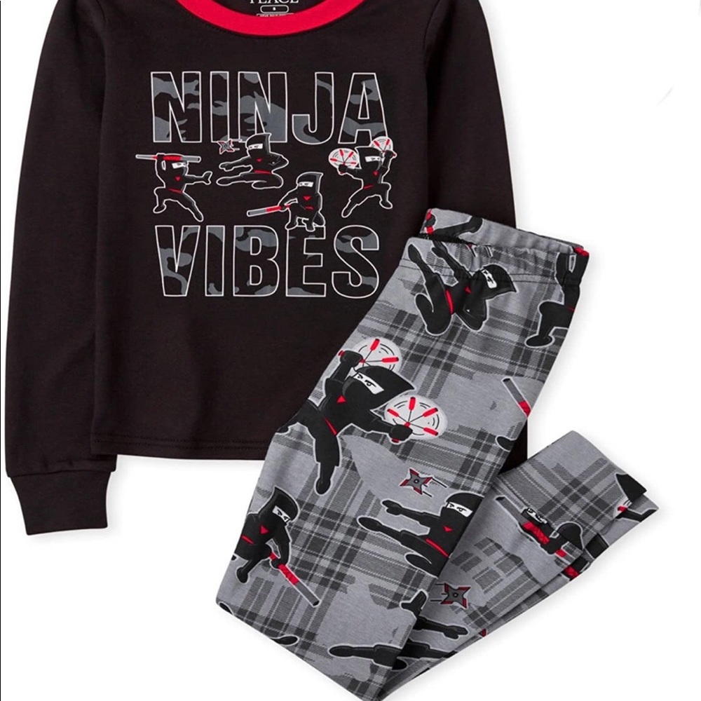 Boys Glow Ninja Pajamas  Sz 4T